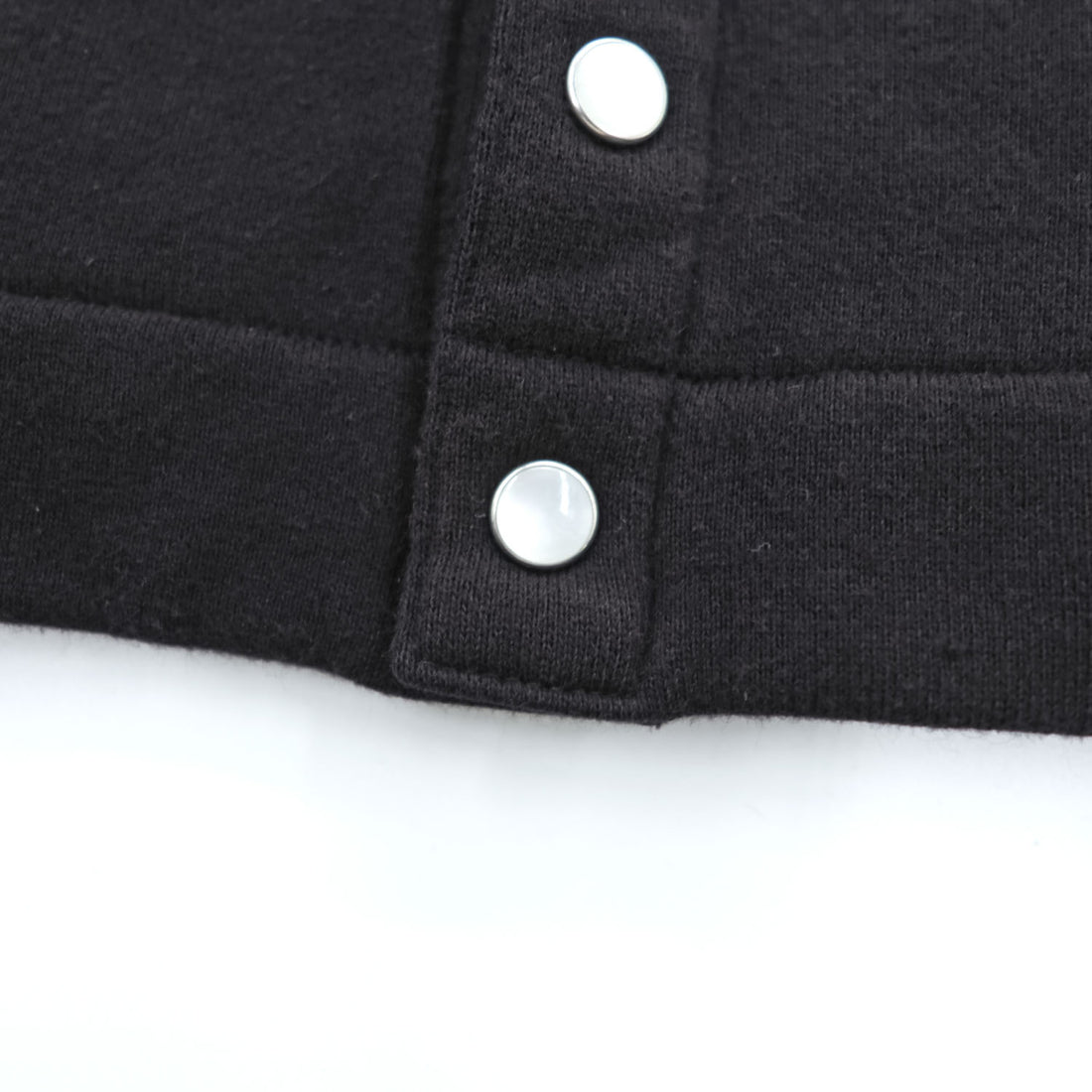 Agnes b. Homme M001 Cardigan Pression Black Cotton Fleece Snap Button Size S Japan