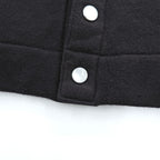 Agnes b. Homme M001 Cardigan Pression Black Cotton Fleece Snap Button Size S Japan