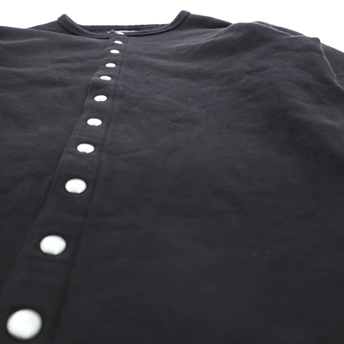 Agnes b. Homme M001 Cardigan Pression Black Cotton Fleece Snap Button Size S Japan