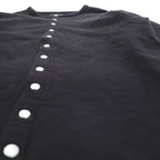 Agnes b. Homme M001 Cardigan Pression Black Cotton Fleece Snap Button Size S Japan
