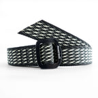Montbell Aluminum Buckle Web Belt Black White Patterned Woven Outdoor Adjustable