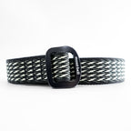 Montbell Aluminum Buckle Web Belt Black White Patterned Woven Outdoor Adjustable