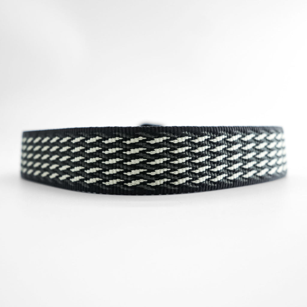 Montbell Aluminum Buckle Web Belt Black White Patterned Woven Outdoor Adjustable