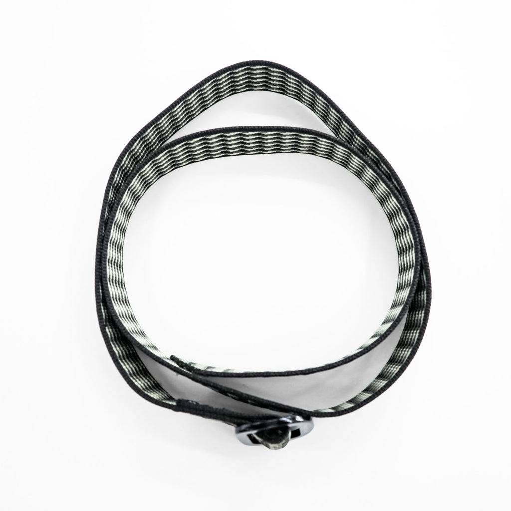 Montbell Aluminum Buckle Web Belt Black White Patterned Woven Outdoor Adjustable