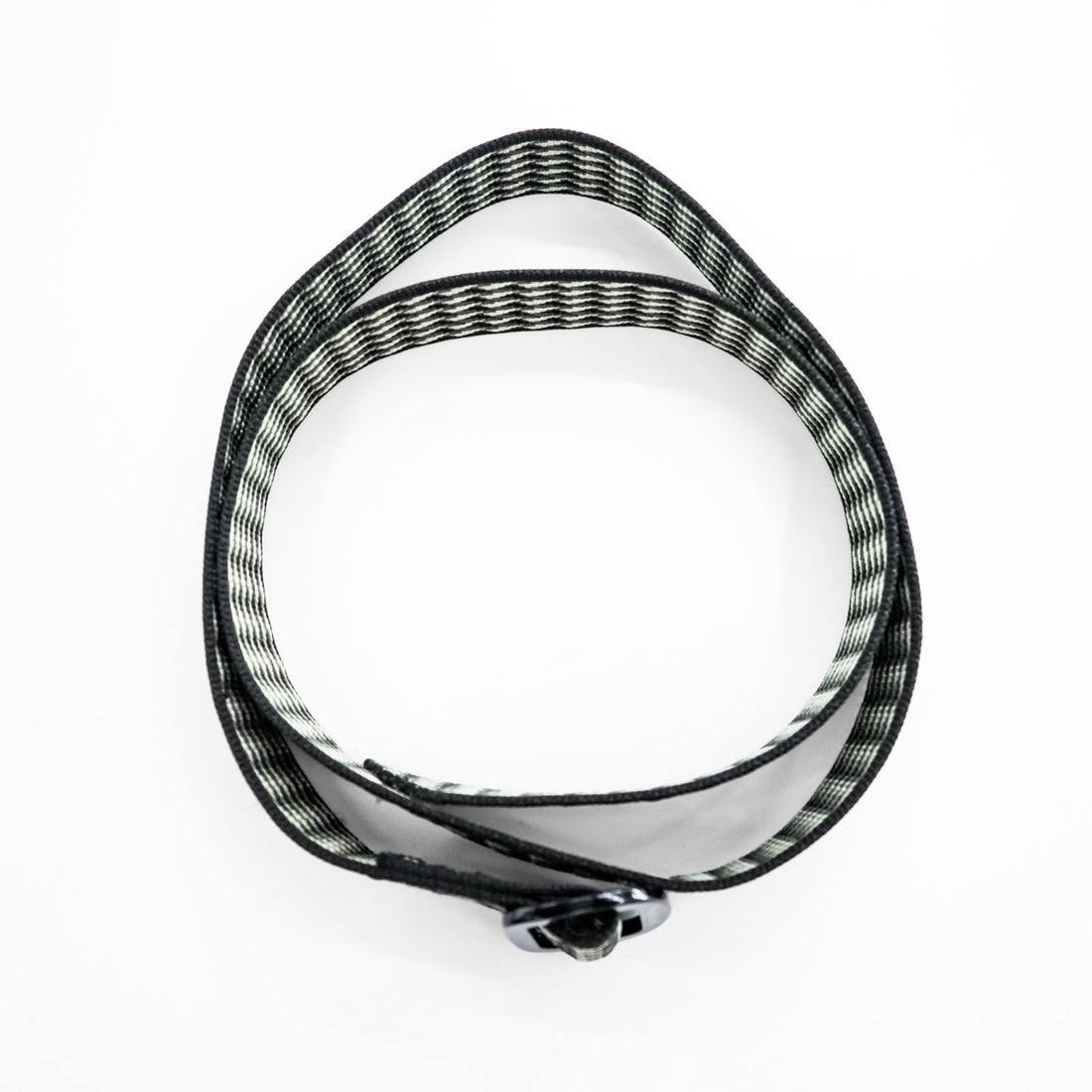 Montbell Aluminum Buckle Web Belt Black White Patterned Woven Outdoor Adjustable