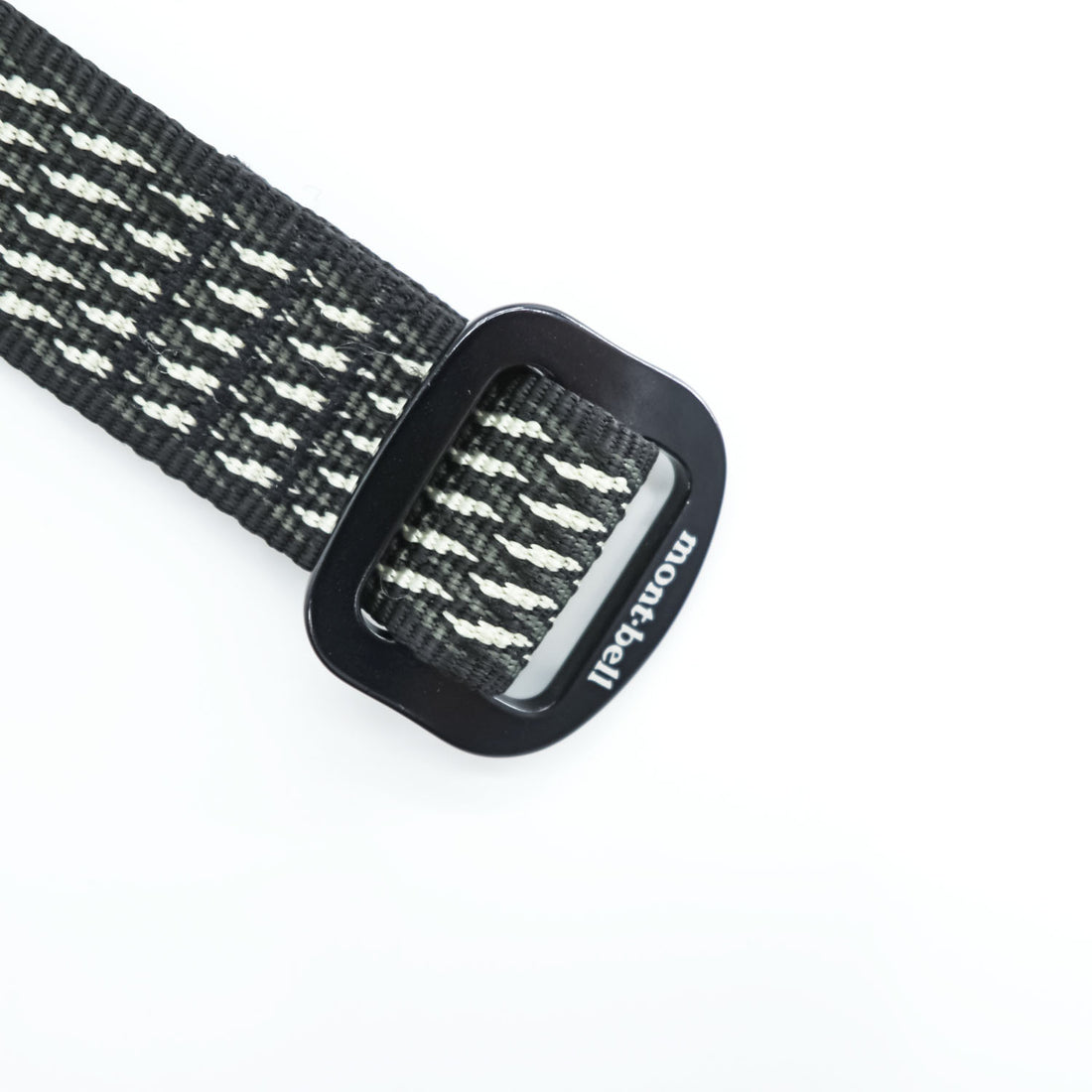 Montbell Aluminum Buckle Web Belt Black White Patterned Woven Outdoor Adjustable