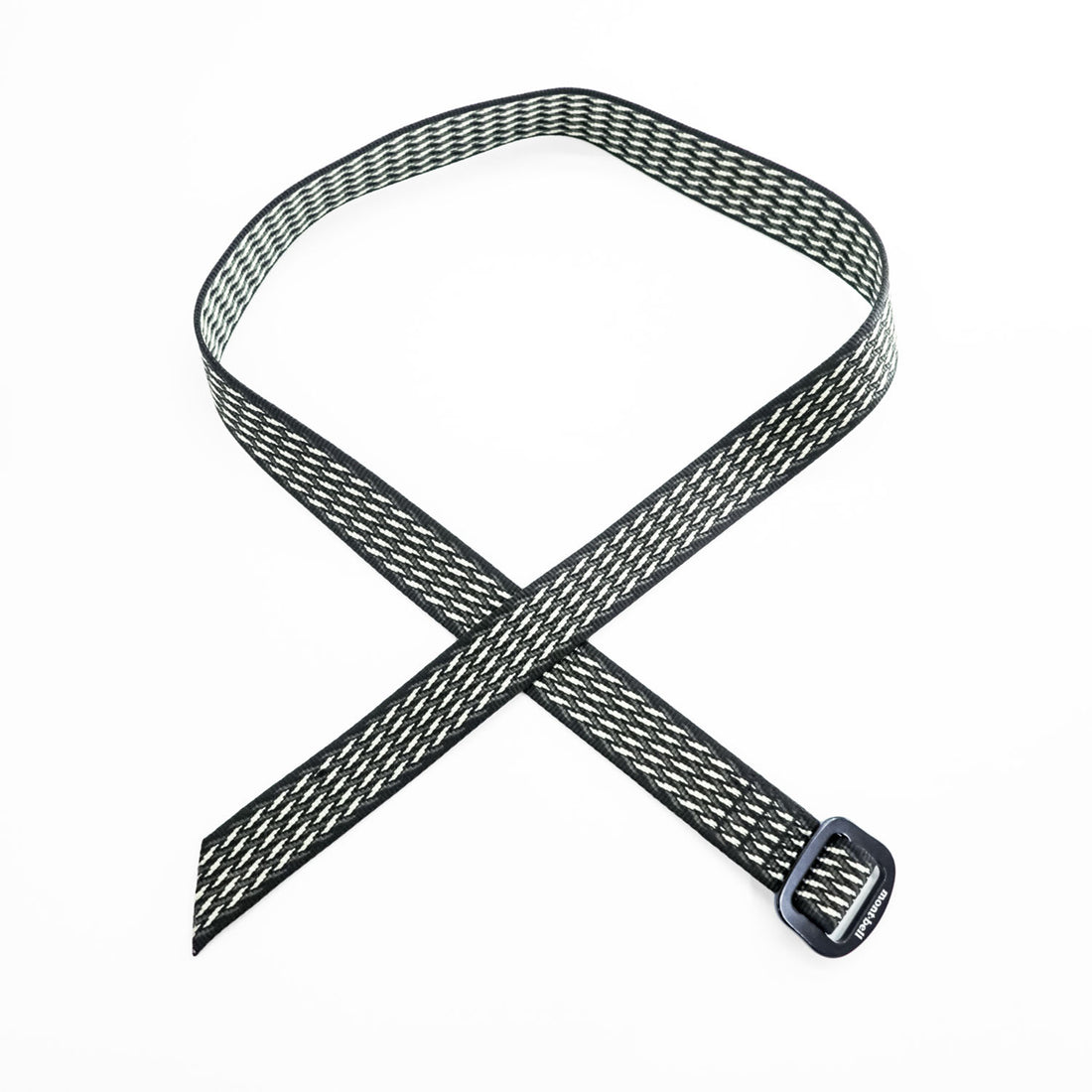 Montbell Aluminum Buckle Web Belt Black White Patterned Woven Outdoor Adjustable
