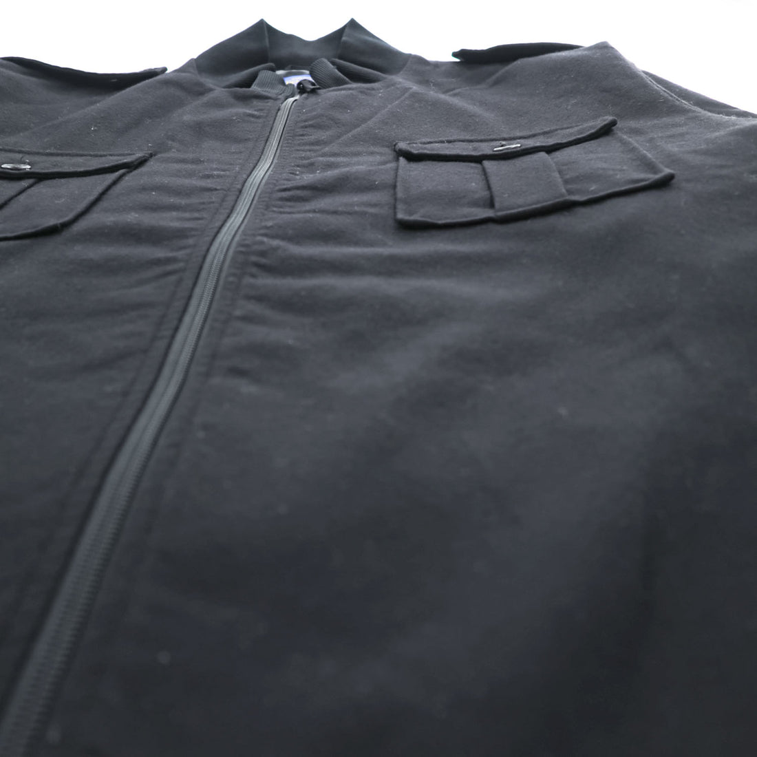 Pendleton Black Wool Military Bomber Jacket XXL Epaulets Double Zip USA Fabric