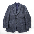 Harris Tweed 90年代 英国製 ツイード  ブレザー ヘリンボーン 2B テーラードジャケット L ネイビー イングランド製