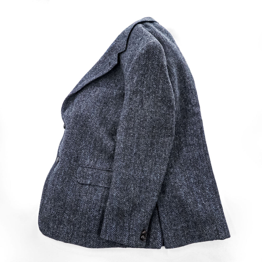 Harris Tweed 90年代 英国製 ツイード  ブレザー ヘリンボーン 2B テーラードジャケット L ネイビー イングランド製
