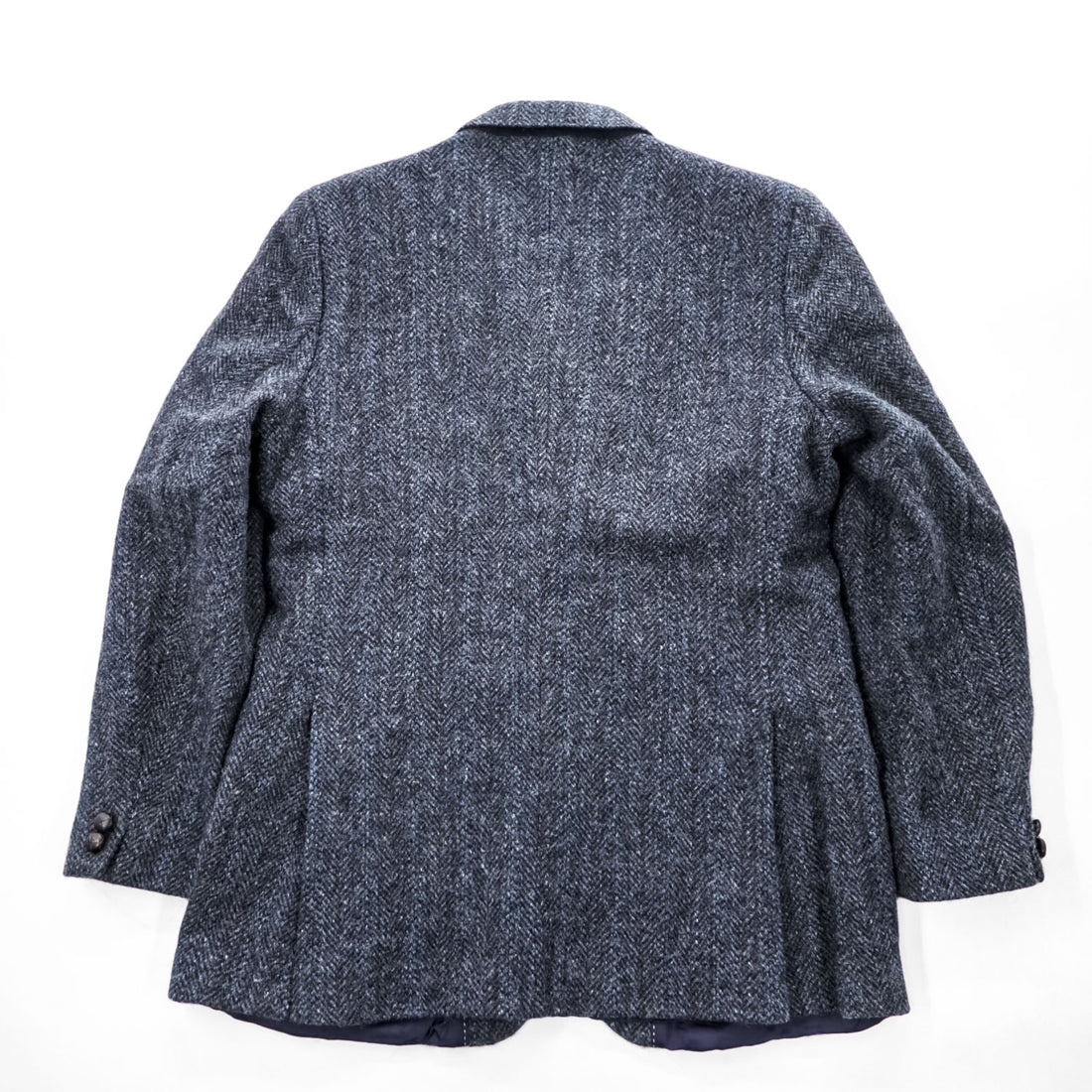 Harris Tweed 90年代 英国製 ツイード  ブレザー ヘリンボーン 2B テーラードジャケット L ネイビー イングランド製
