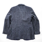 Harris Tweed 90年代 英国製 ツイード  ブレザー ヘリンボーン 2B テーラードジャケット L ネイビー イングランド製