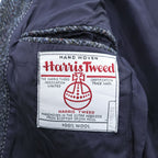 Harris Tweed 90年代 英国製 ツイード  ブレザー ヘリンボーン 2B テーラードジャケット L ネイビー イングランド製