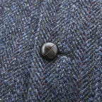 Harris Tweed 90年代 英国製 ツイード  ブレザー ヘリンボーン 2B テーラードジャケット L ネイビー イングランド製