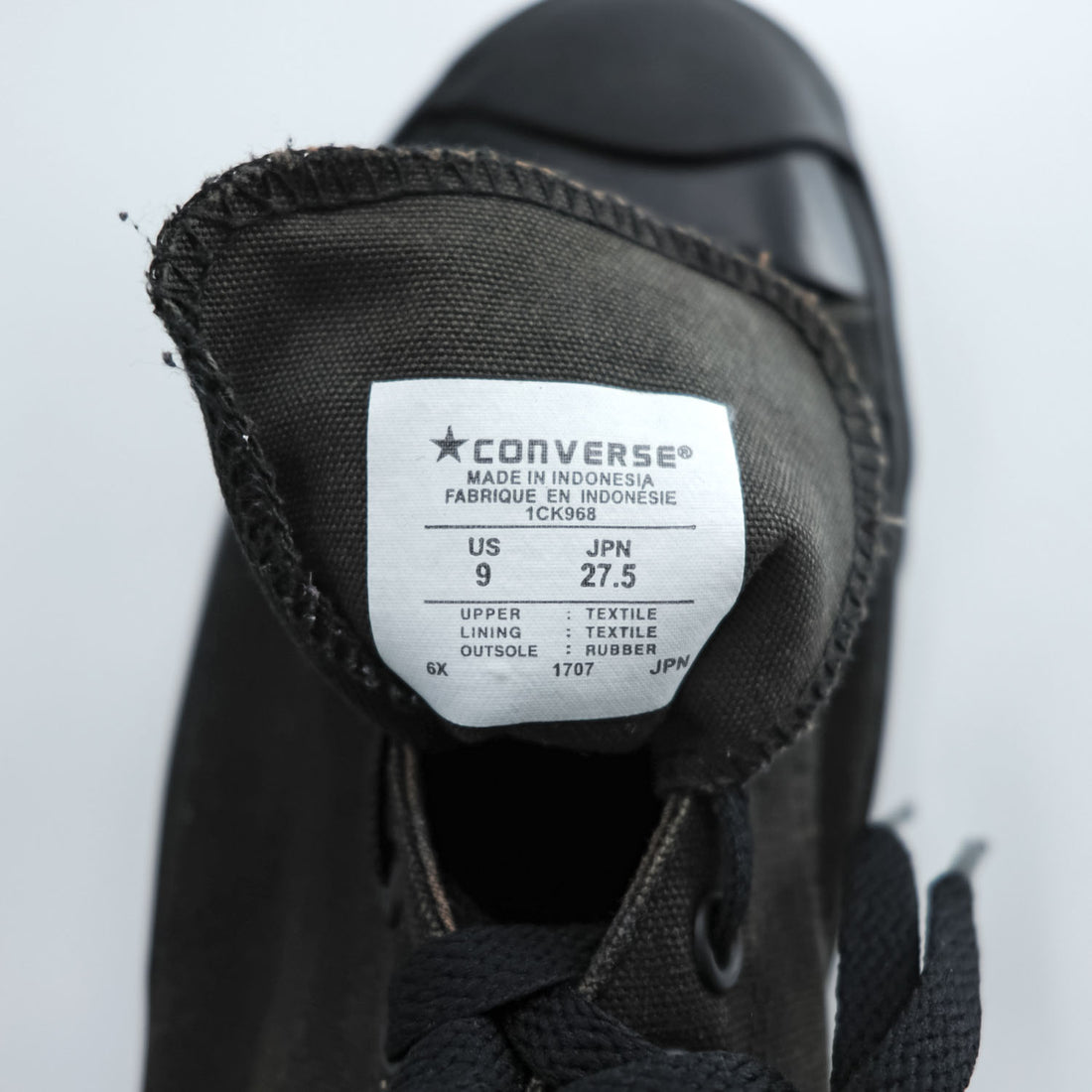 CONVERSE Jack Purcell Bicolor MONOPANEL Canvas Sneakers Black White US9.5 1CK968