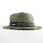 KAVU Made in USA Cotton Bucket Hat L Olive Chin Strap