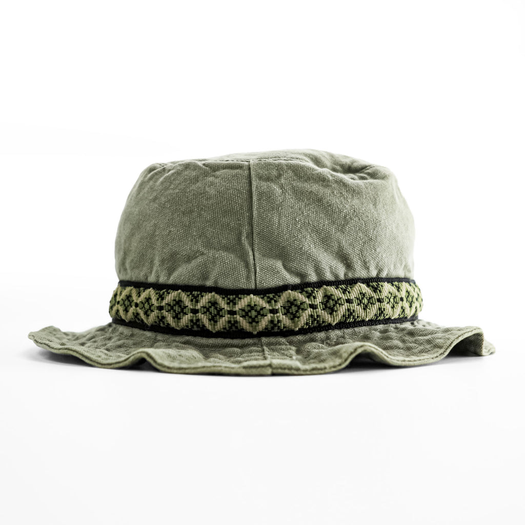 KAVU Made in USA Cotton Bucket Hat L Olive Chin Strap