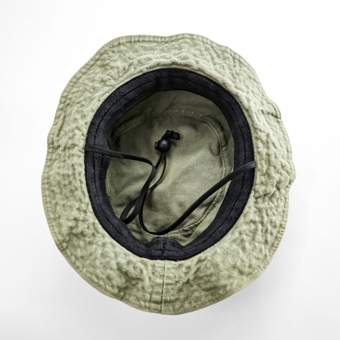 KAVU Made in USA Cotton Bucket Hat L Olive Chin Strap