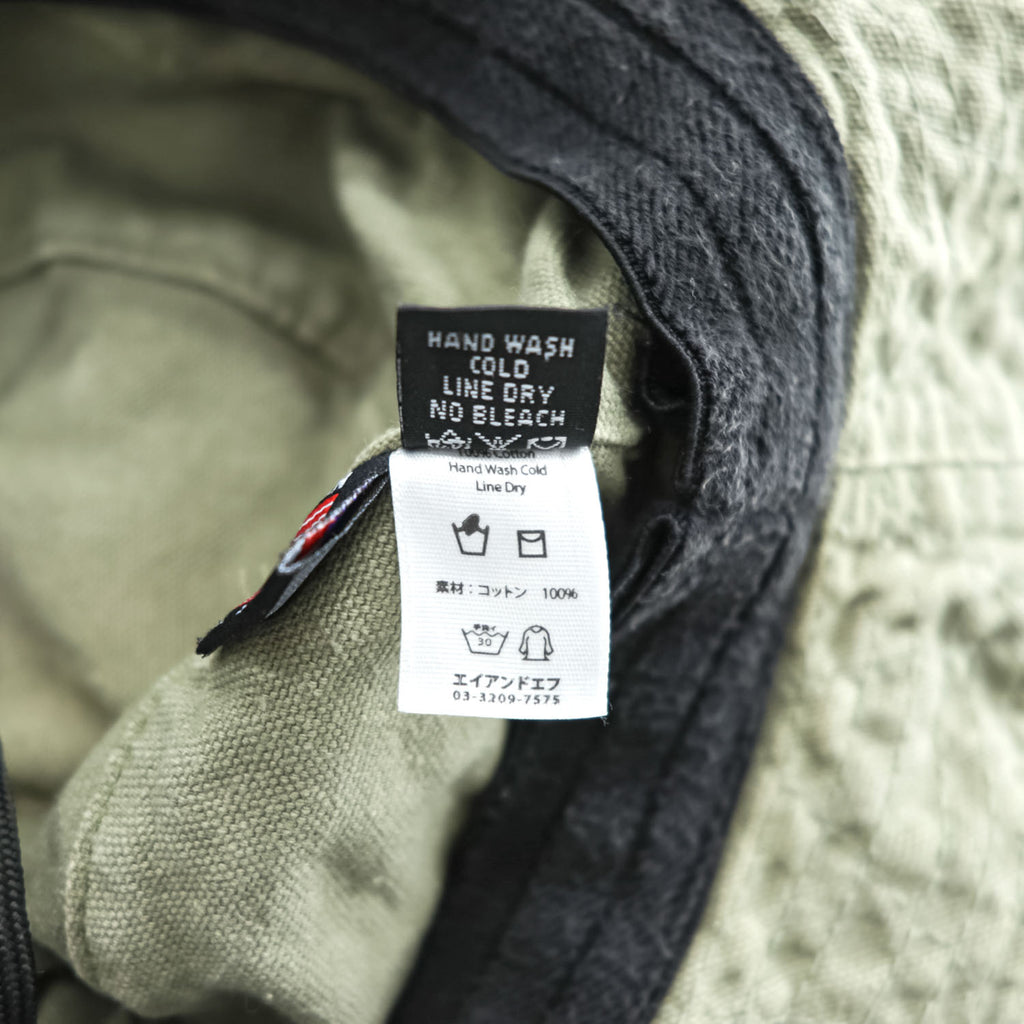 KAVU Made in USA Cotton Bucket Hat L Olive Chin Strap