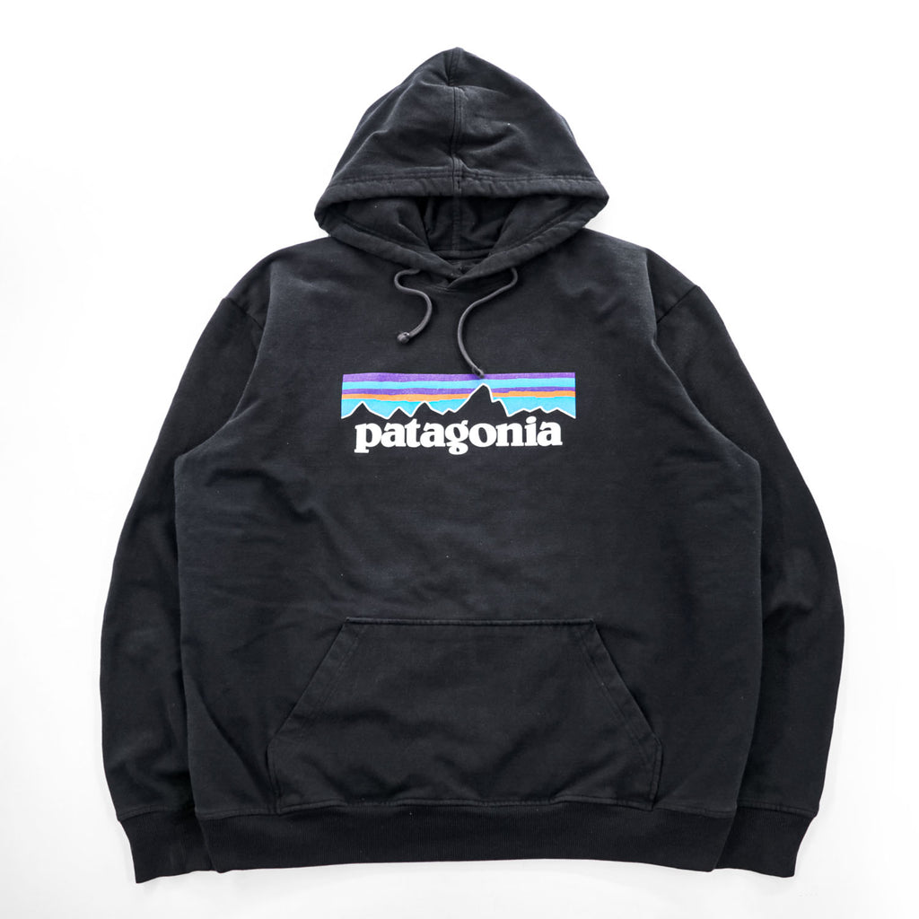 Patagonia P-6 Logo Uprisal Hoody Black Pullover Hoodie Men's L
