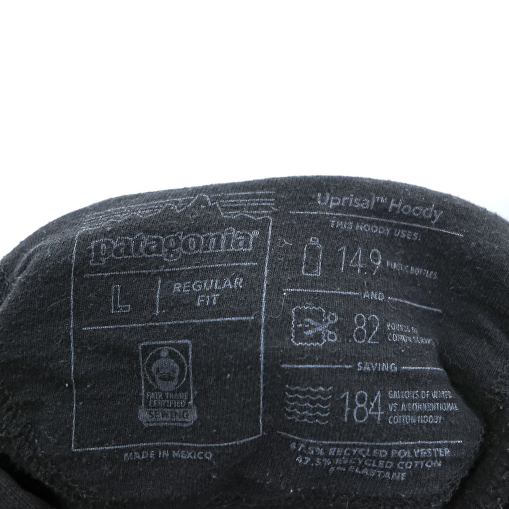 Patagonia P-6 Logo Uprisal Hoody Black Pullover Hoodie Men's L