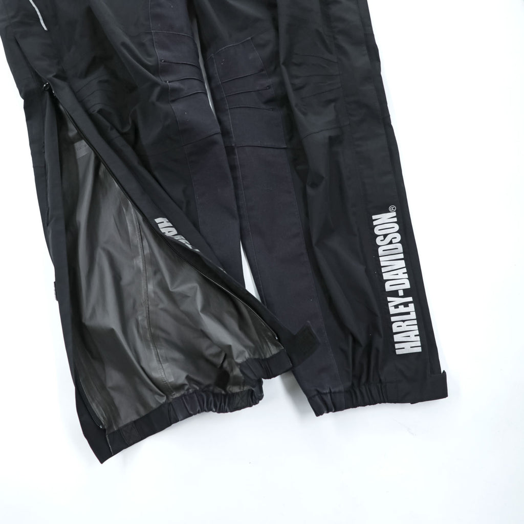 HARLEY DAVIDSON ゴアテックス GORE-TEX 防水 オーバーオール ビブパンツ XL ブラック リフレクター レインパンツ 裾ジップ スリット
