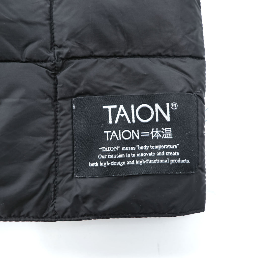TAION マフラー ベーシック ダウンマフラー ネックウォーマー ブラック フリース裏地 キルティング TAION-201A