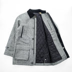 MACKINTOSH LONDON グレンチェック キルティングジャケット L グレー 中綿 ツイード 襟コーデュロイ G1F22-221-05