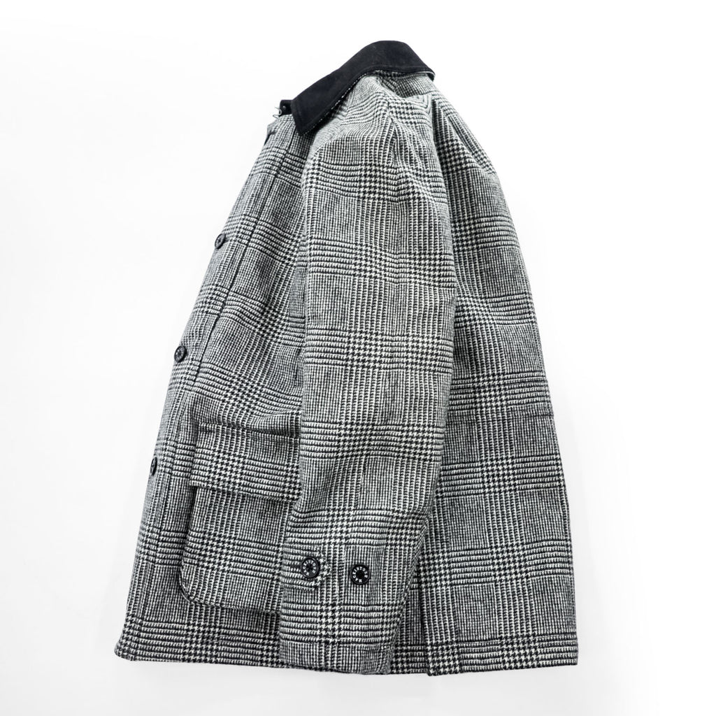 MACKINTOSH LONDON グレンチェック キルティングジャケット L グレー 中綿 ツイード 襟コーデュロイ G1F22-221-05