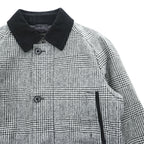 MACKINTOSH LONDON グレンチェック キルティングジャケット L グレー 中綿 ツイード 襟コーデュロイ G1F22-221-05