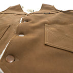 Wrangler USA-Made 1970s Vintage Vest, Size M, Brown, Faux Suede, Boa, Sherpa (VL459DB)