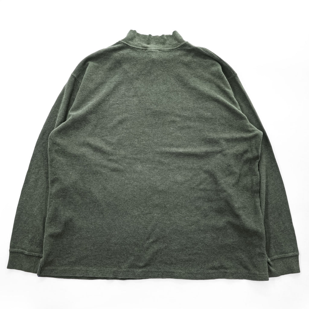 L.L.Bean 90年代 ヘンリーネック 長袖ロングスリーブ Tシャツ XXL カーキ グリーン ビッグサイズ ハーフボタン BKF3