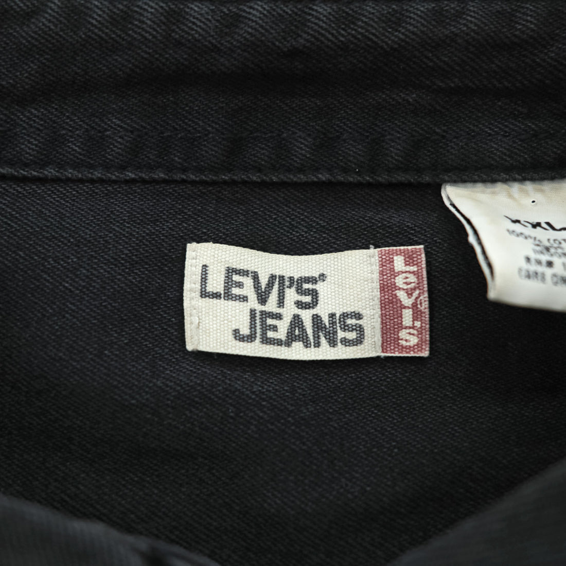 Levi's JEANS 00年代 ヴィンテージ 長袖 ブラック デニムシャツ XXL ビッグサイズ メタルボタン ダブル 胸ポケット