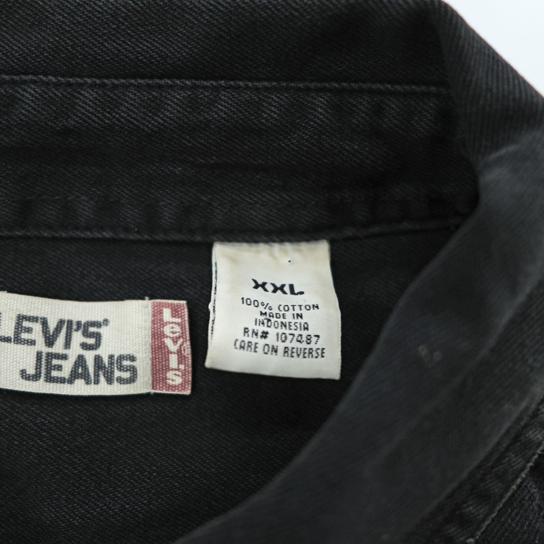 Levi's JEANS 00年代 ヴィンテージ 長袖 ブラック デニムシャツ XXL ビッグサイズ メタルボタン ダブル 胸ポケット