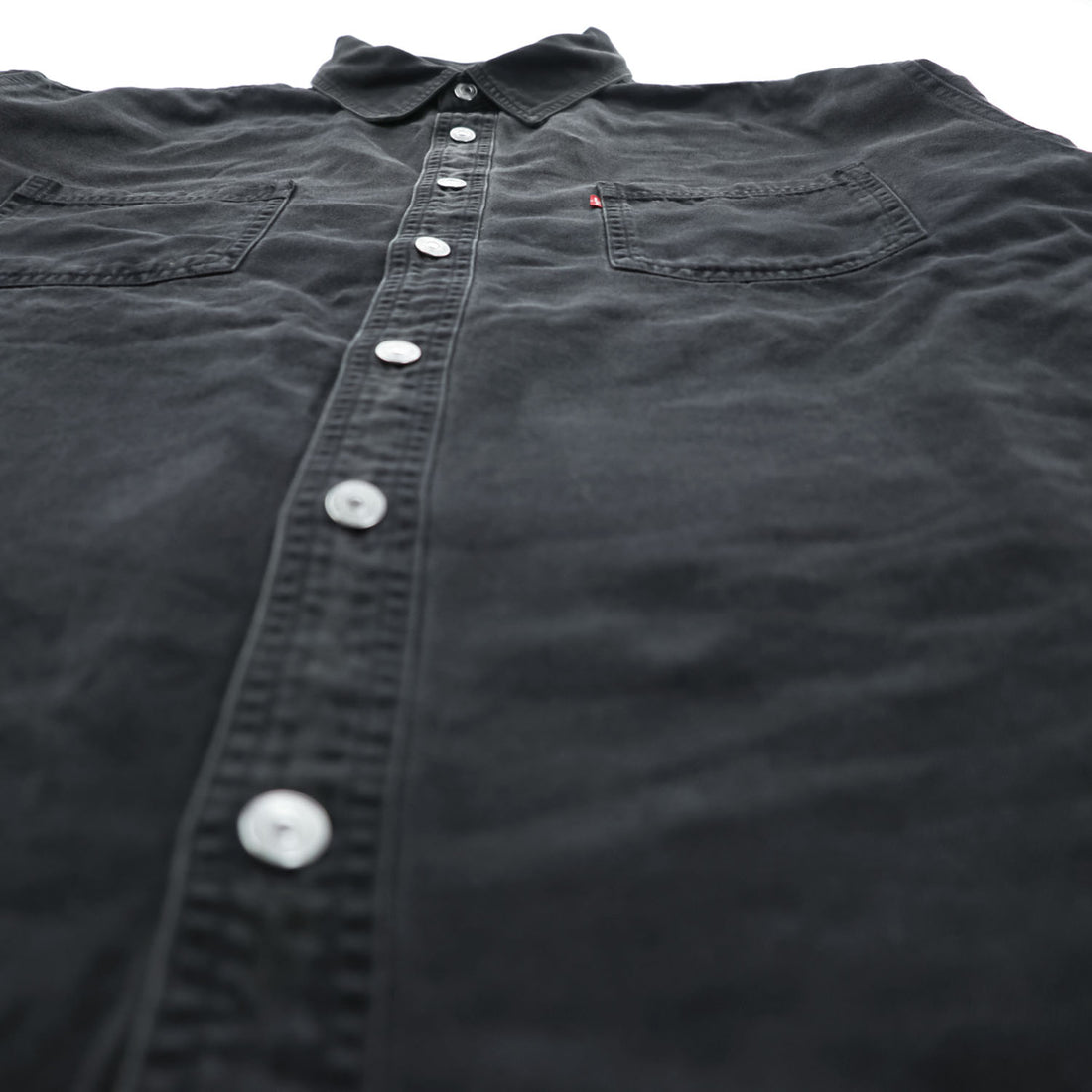 Levi's JEANS 00年代 ヴィンテージ 長袖 ブラック デニムシャツ XXL ビッグサイズ メタルボタン ダブル 胸ポケット
