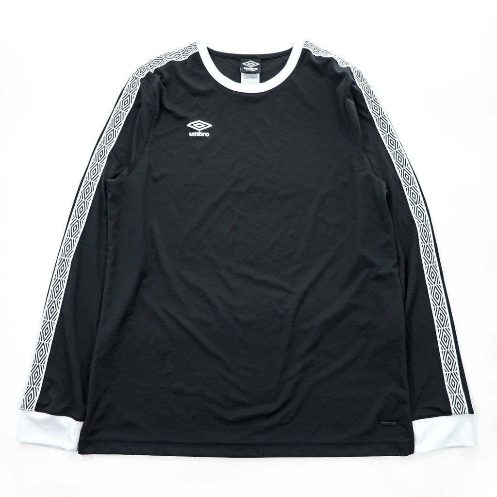Umbro Premier Black White Geometric Stripe Long Sleeve T-Shirt XL