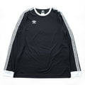 Umbro Premier Black White Geometric Stripe Long Sleeve T-Shirt XL