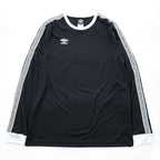 Umbro Premier Black White Geometric Stripe Long Sleeve T-Shirt XL