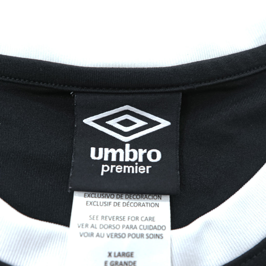 Umbro Premier Black White Geometric Stripe Long Sleeve T-Shirt XL