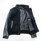 CANADA SPORTSWEAR レザー切替 メルトンウール スタジャン L ブラック ライナー着脱 グラデュエート
