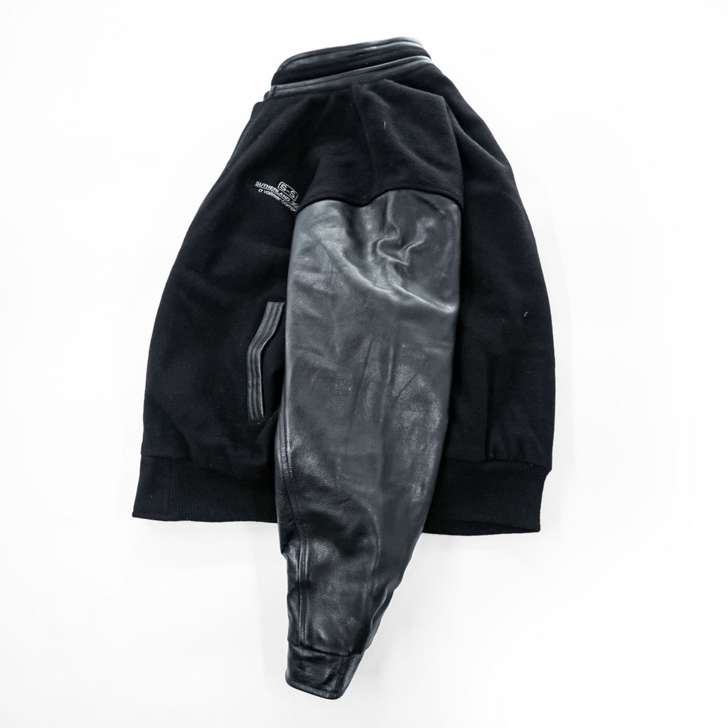 CANADA SPORTSWEAR レザー切替 メルトンウール スタジャン L ブラック ライナー着脱 グラデュエート
