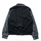 CANADA SPORTSWEAR レザー切替 メルトンウール スタジャン L ブラック ライナー着脱 グラデュエート