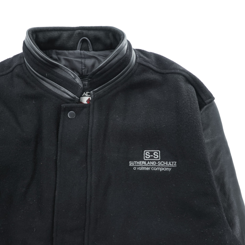 CANADA SPORTSWEAR レザー切替 メルトンウール スタジャン L ブラック ライナー着脱 グラデュエート