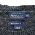 PENDLETON 20s Washable Shetland Wool Crewneck Sweater Charcoal Gray XXL Shetland Crew