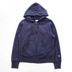 Champion 11.5oz COTTON USA リバースウィーブ REVERSE WEAVE ジップパーカー 青単タグ 復刻 L ネイビー 裏起毛 UNIVERSALジップ フロントポケット C3-Y134