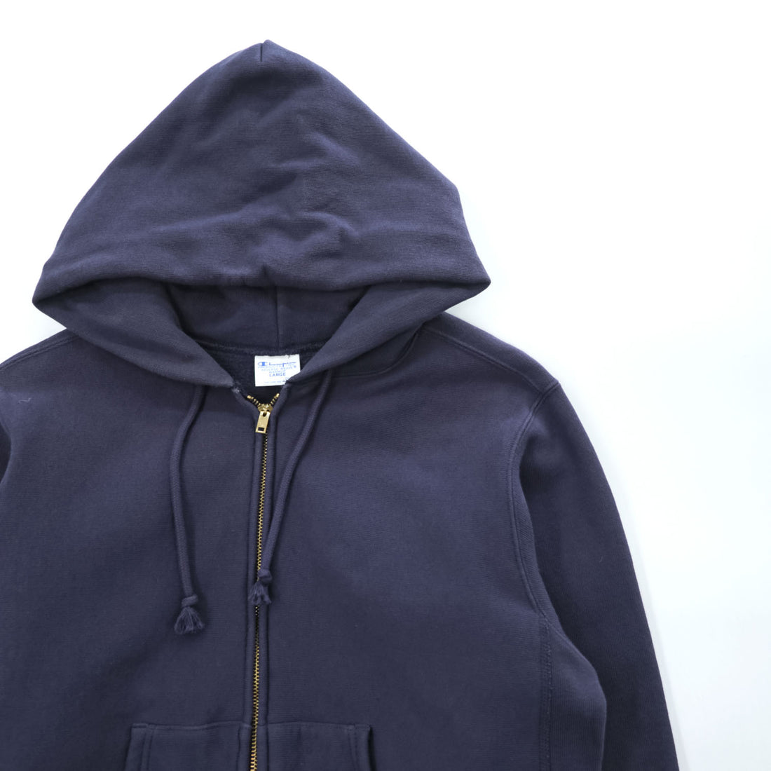 Champion 11.5oz COTTON USA リバースウィーブ REVERSE WEAVE ジップパーカー 青単タグ 復刻 L ネイビー 裏起毛 UNIVERSALジップ フロントポケット C3-Y134