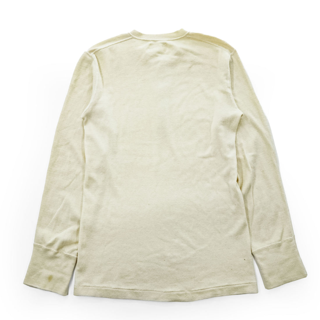 1979 US Military Issue Wool Cotton Henley Thermal Undershirt Natural Medium Vintage 70s