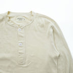 1979 US Military Issue Wool Cotton Henley Thermal Undershirt Natural Medium Vintage 70s