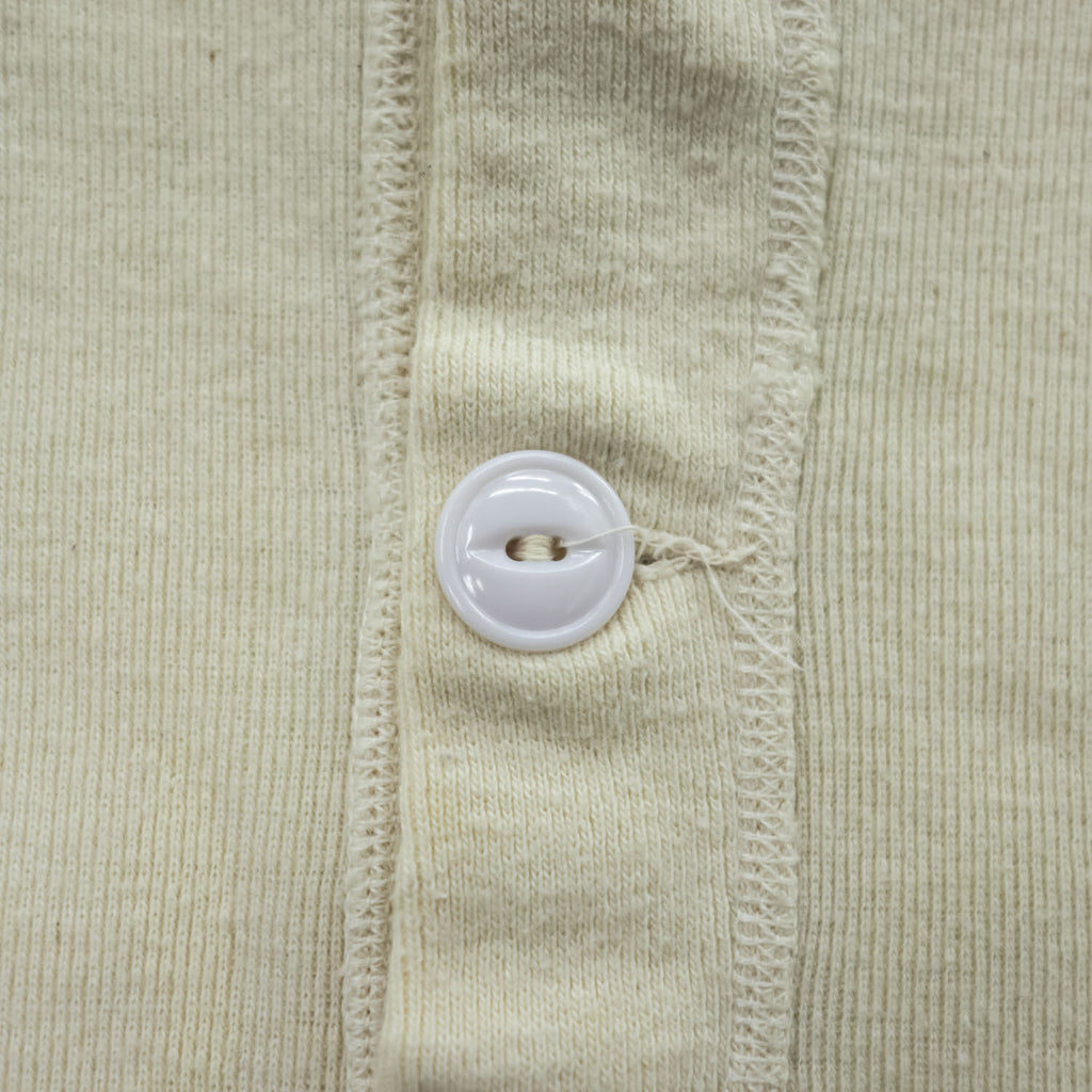 1979 US Military Issue Wool Cotton Henley Thermal Undershirt Natural Medium Vintage 70s
