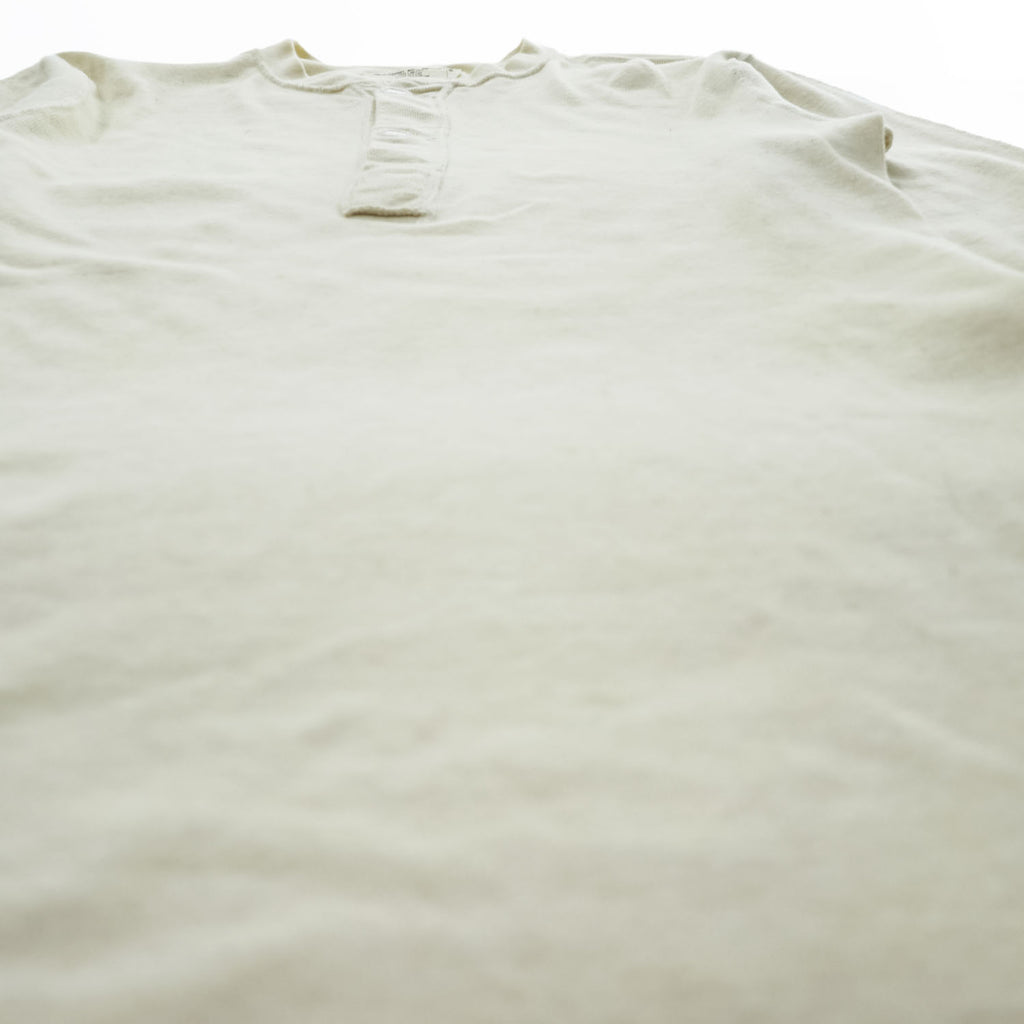 1979 US Military Issue Wool Cotton Henley Thermal Undershirt Natural Medium Vintage 70s
